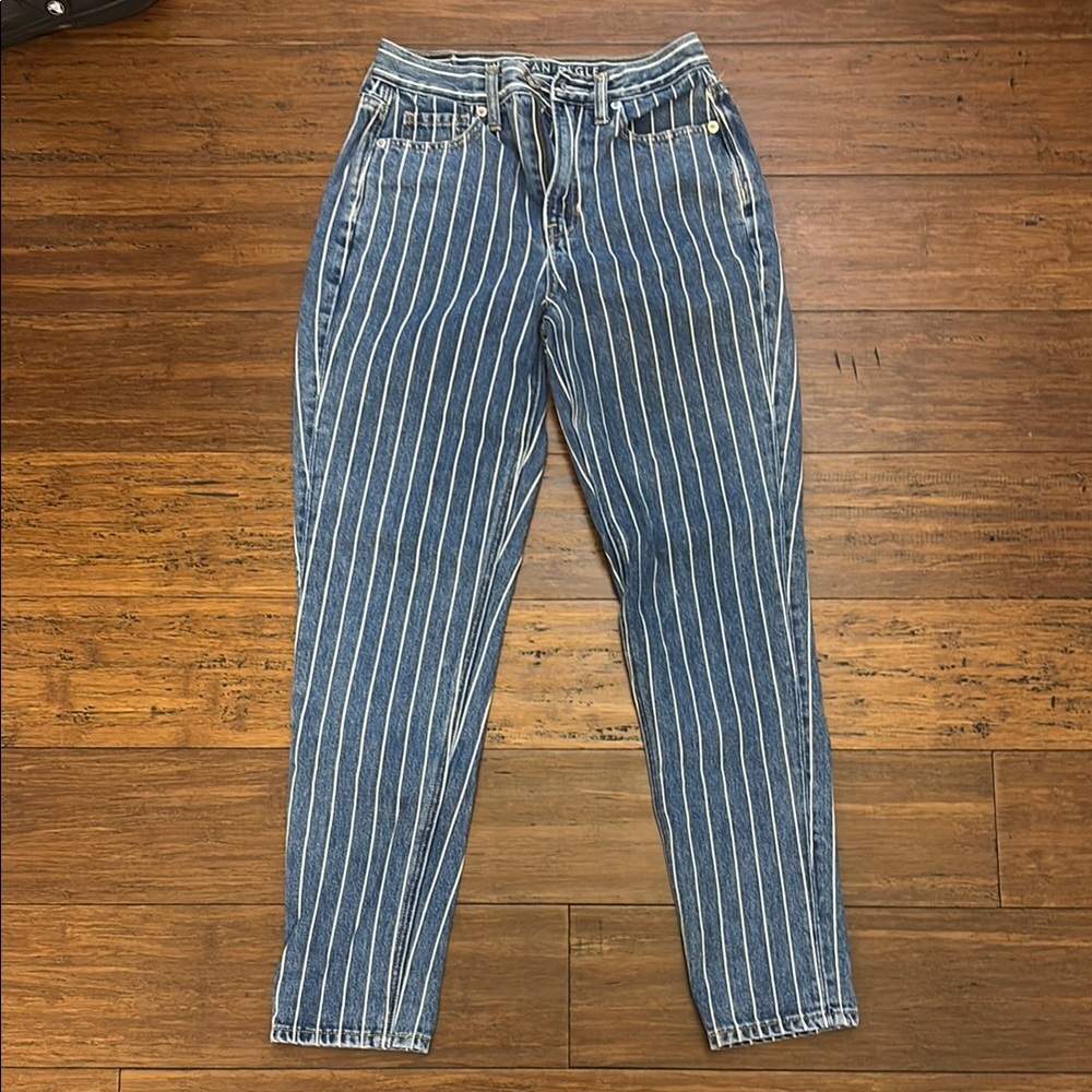 Striped Blue Women's Jeans